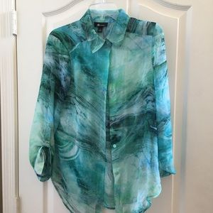 FINAL MARKDOWN Sheer ab studio blouse small